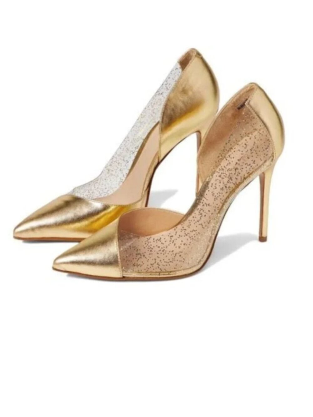 Schutz | Chelsie Metallic Napa/Vinyl Pumps Gold Heels 7.5
